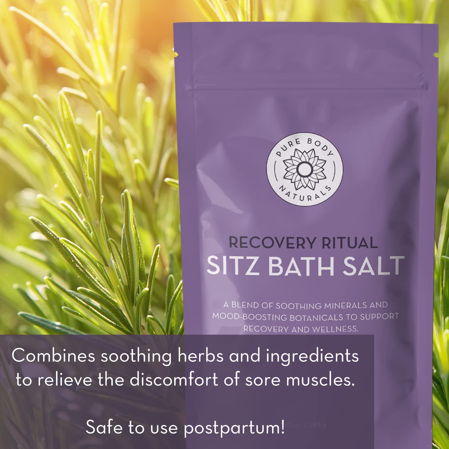 Mezcla herbal de Pure Body Naturals para un baño calmante Sitz