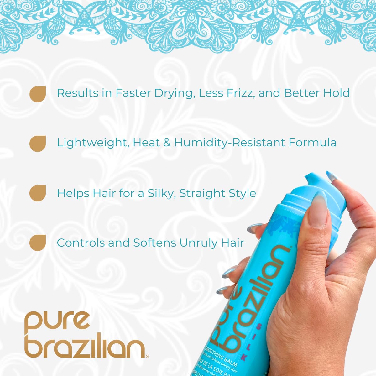 Pure Brazilian bálsamo, textura ligera para aplicar en cabellos húmedos