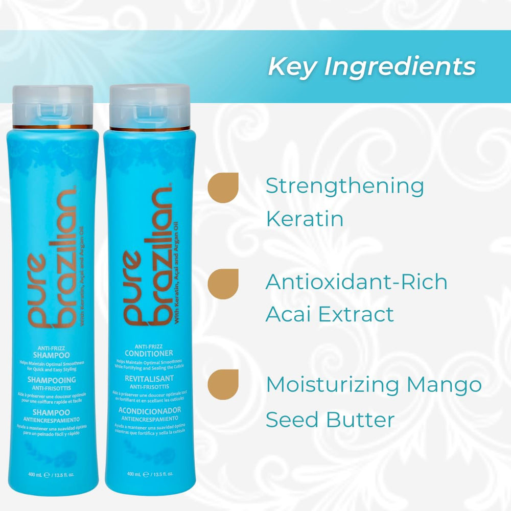 Pure Brazilian Kératine Argan Acai: nourrit et fortifie la fibre capillaire.