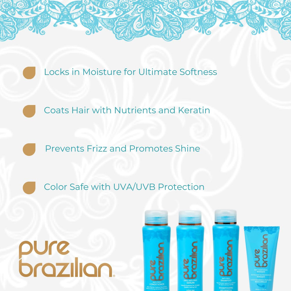 Kit Pure Brazilian: acondicionador antiencrespamiento para nutrir y peinar.
