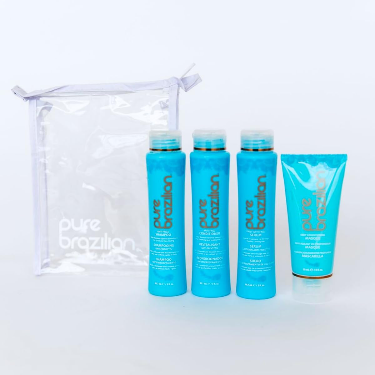 Conjunto Pure Brazilian: protección UV y brillo radiante para cabello saludable.
