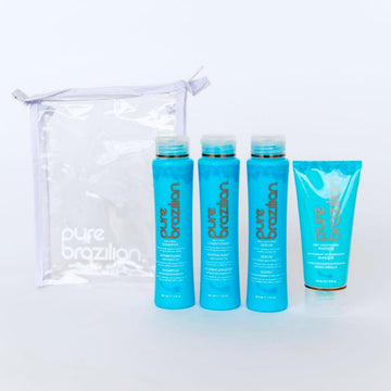 Conjunto Pure Brazilian: protección UV y brillo radiante para cabello saludable.