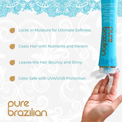 Application rapide des mains après shampooing pour cheveux doux et brillants, Pure Brazilian