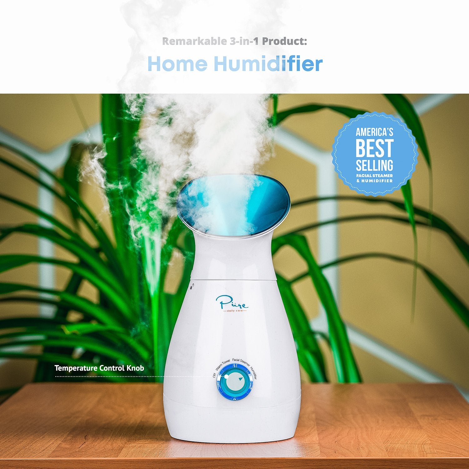 Pure Daily Care Nanosteamer kit piel y bolsa de almacenamiento incluidos para ordenar