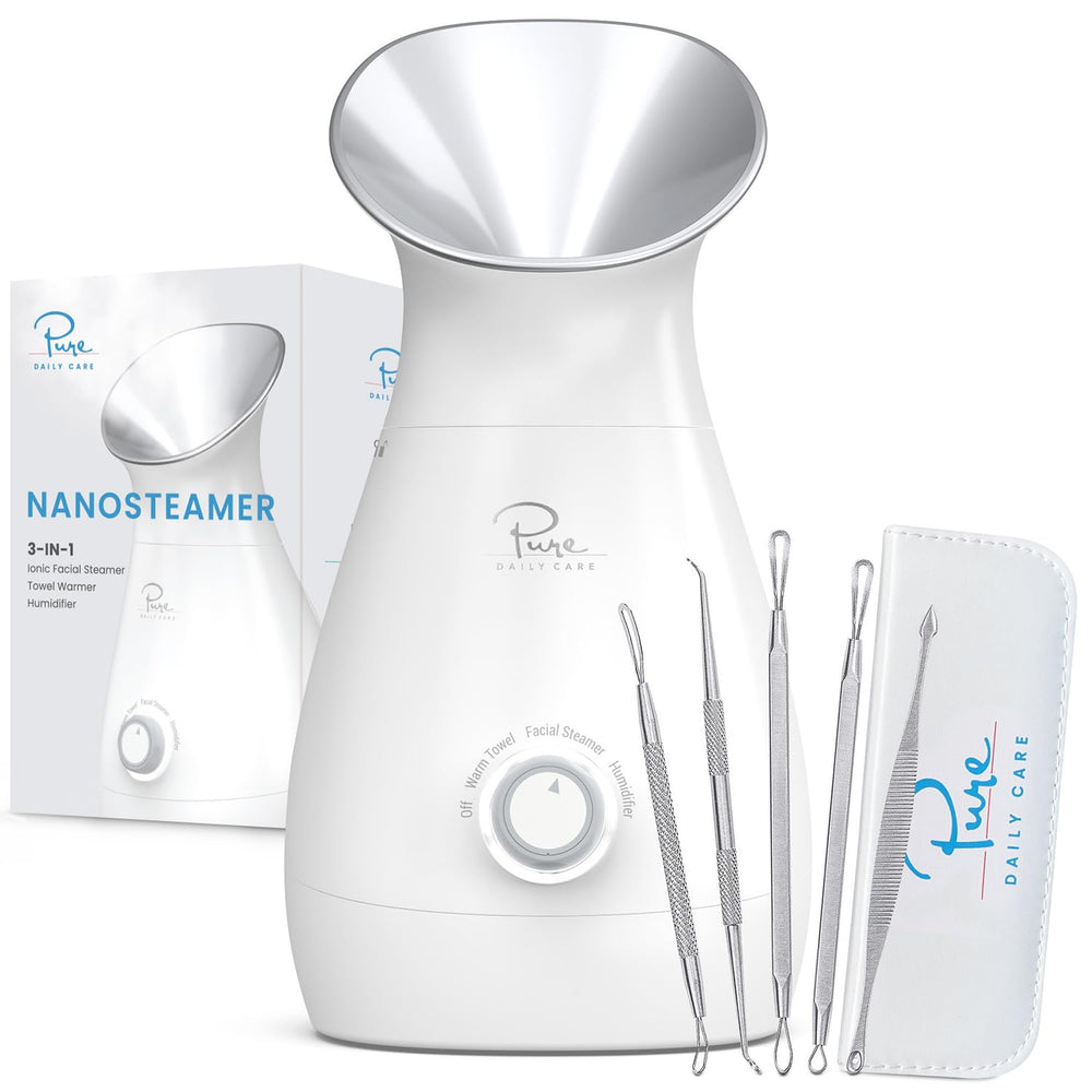 Pure Daily Care Nanosteamer con tanque de 200 ml para vapor de larga duración.