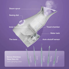 NanoSteamer de Pure Daily Care, tanque de 200 ml, para sesiones de vapor prolongadas.