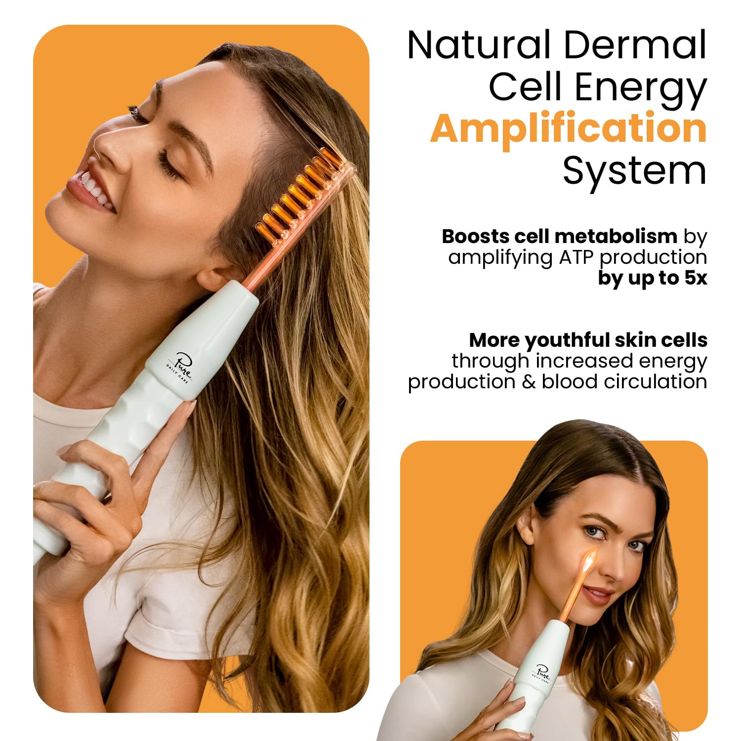 Pure Daily Care NuDerma aplicador neon lengua para líneas faciales