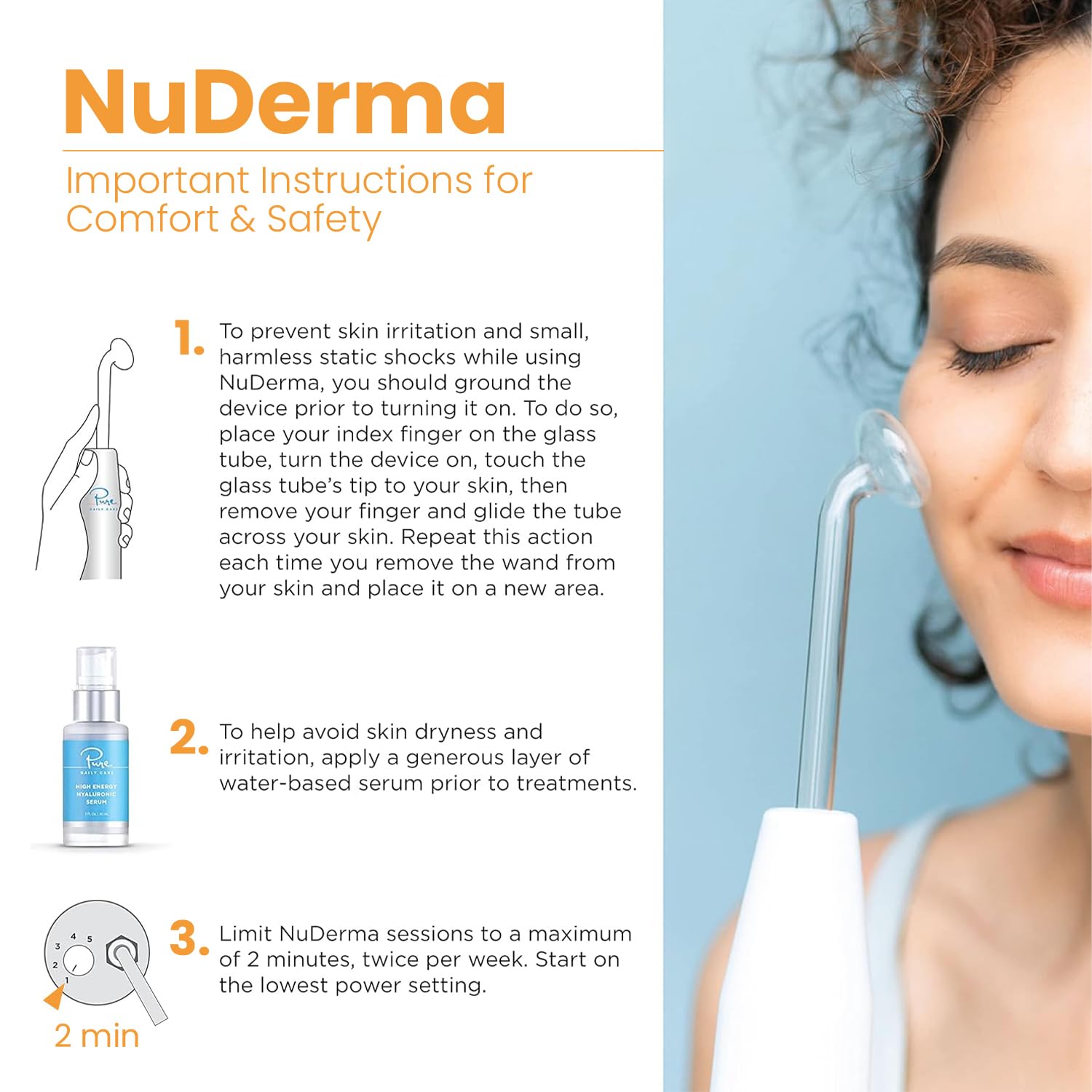 Pure Daily Care NuDerma aplicador neon peine mejora contorno facial