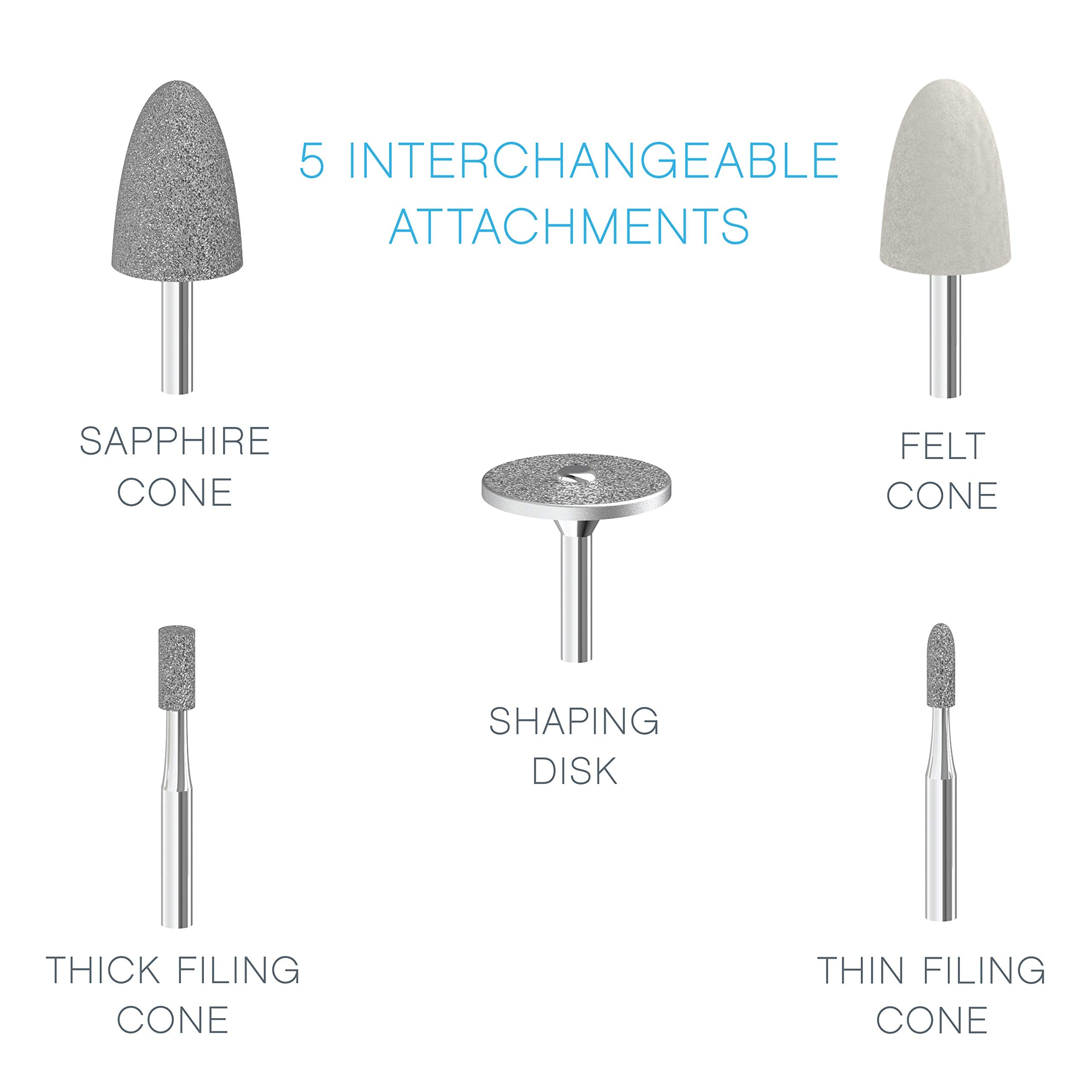 Pure Enrichment PureNails Express, 5 accesorios intercambiables para pulir y dar forma