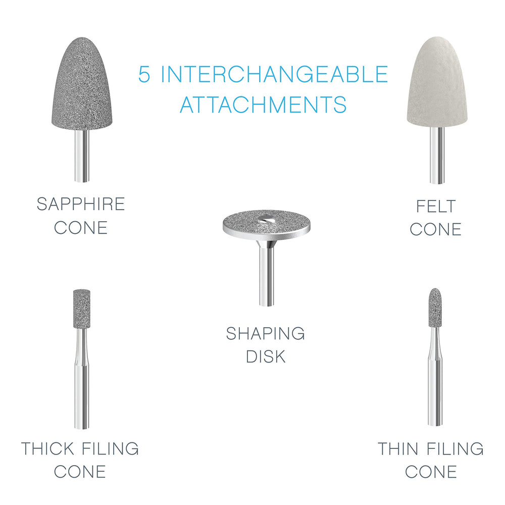 Pure Enrichment PureNails Express, 5 accesorios intercambiables para pulir y dar forma