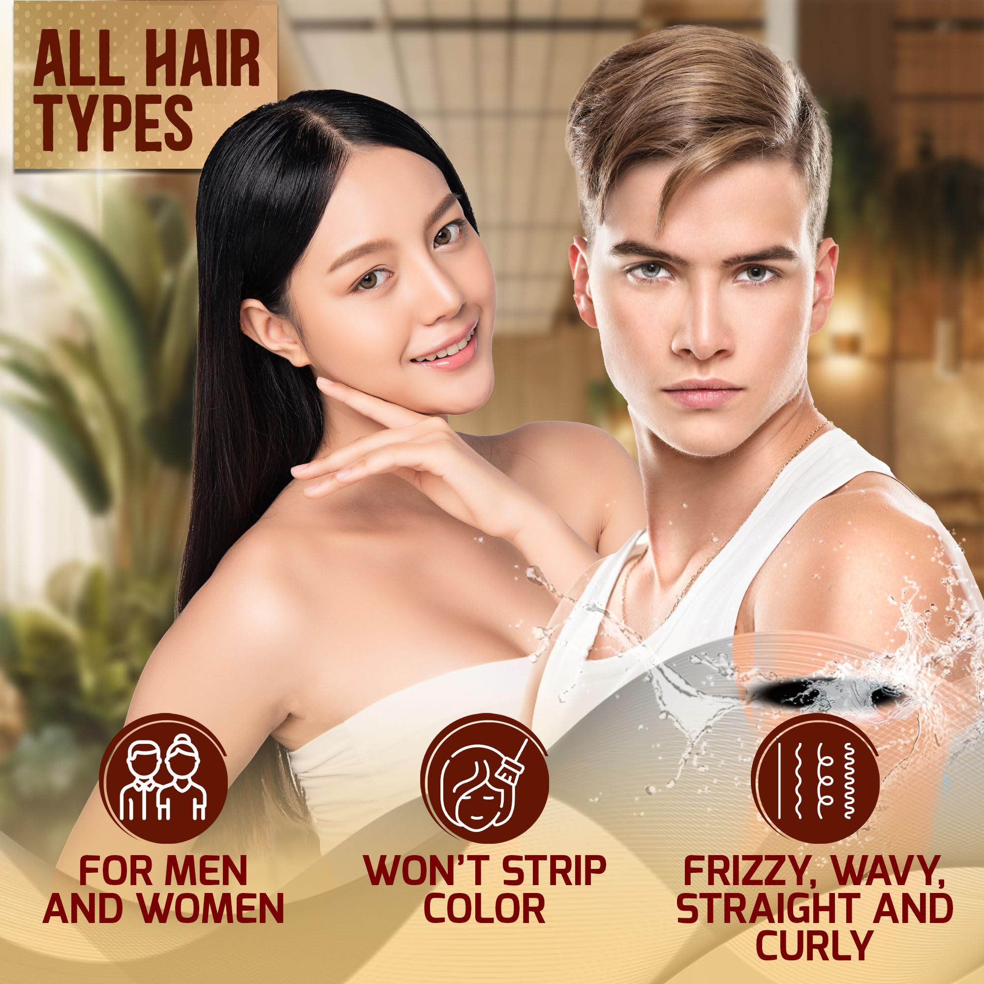 Cabello rizado protegido por el spray de argan de Pure Nature Lux Spa.