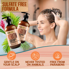 Pure Nature Lux Spa Keratin Shampoo sin sulfatos: envase limpio