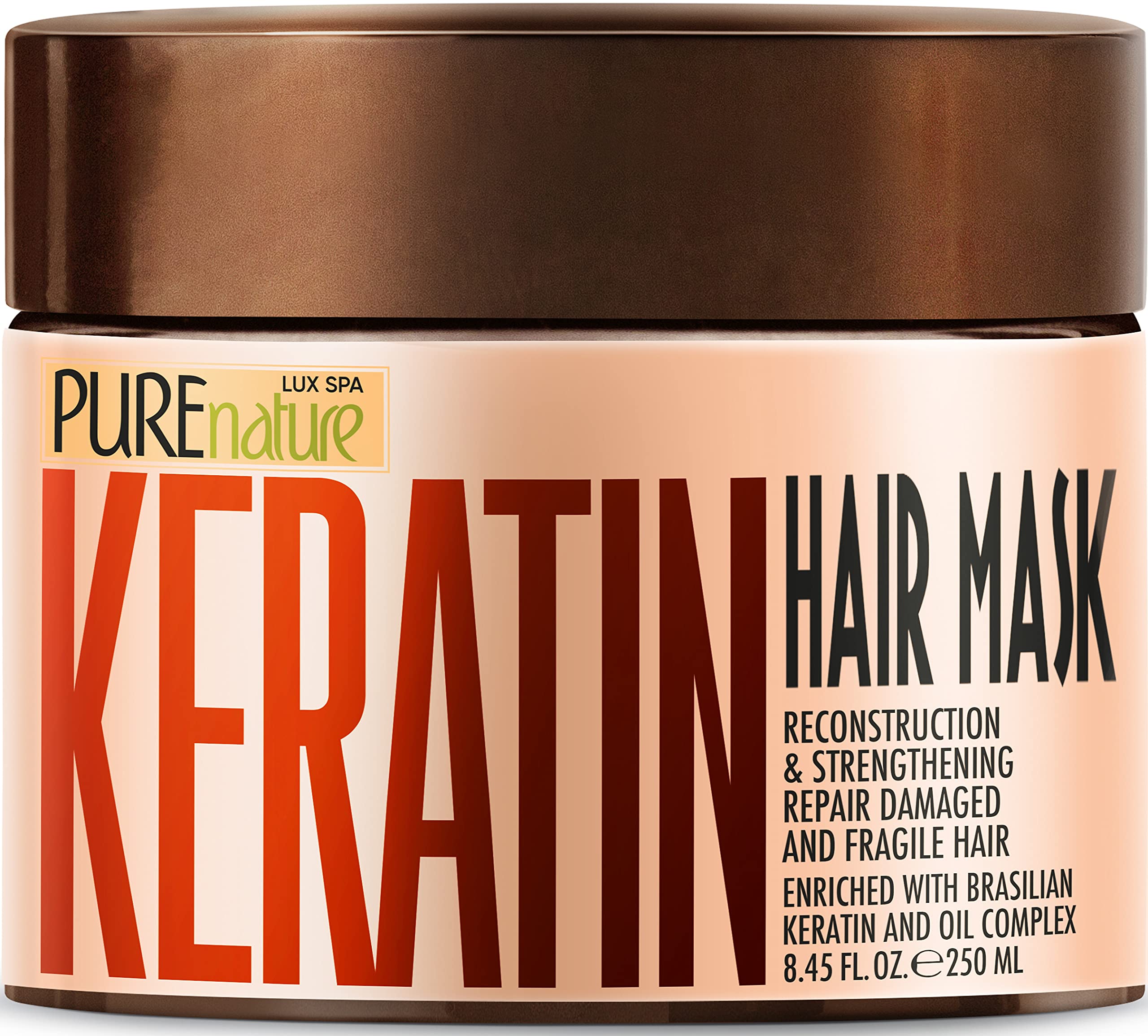 Pure Nature Lux Spa mascarilla keratina para cabello seco, suavidad y fortaleza