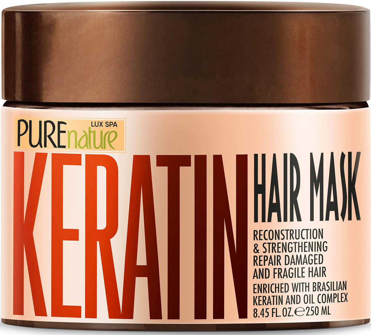 Pure Nature Lux Spa mascarilla keratina para cabello seco, suavidad y fortaleza