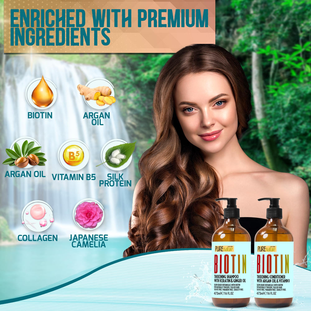 Pure Nature Lux Spa volumizing shampoo in action on hair.