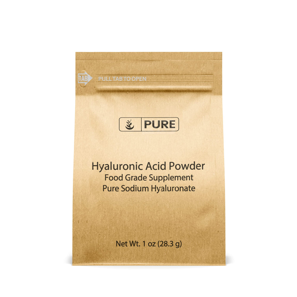 PURE ORIGINAL INGREDIENTS acido hialuronico bote con etiqueta para hidratación suave de piel