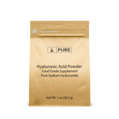 PURE ORIGINAL INGREDIENTS acido hialuronico bote con etiqueta para hidratación suave de piel