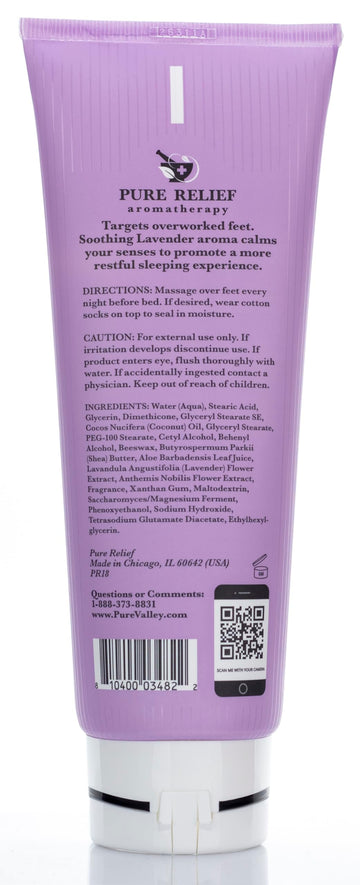 Uso nocturno de Pure Relief para pies, relajación y cuidado