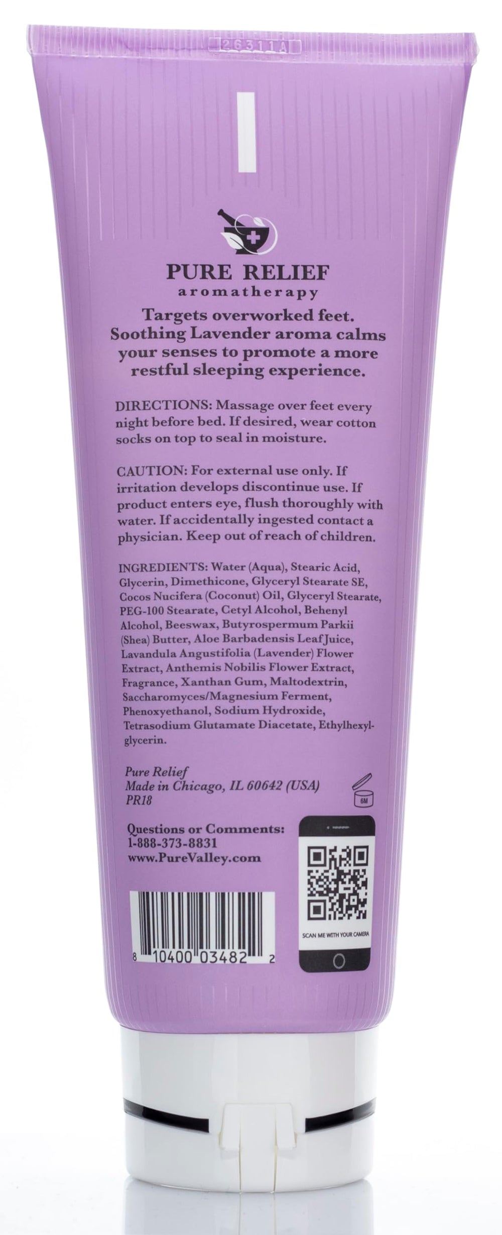 Uso nocturno de Pure Relief para pies, relajación y cuidado