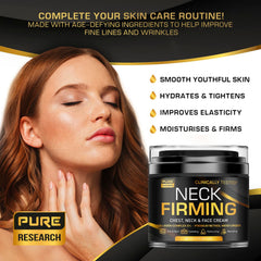 Aplicación de PURE RESEARCH en cuello con masaje suave para contorno.