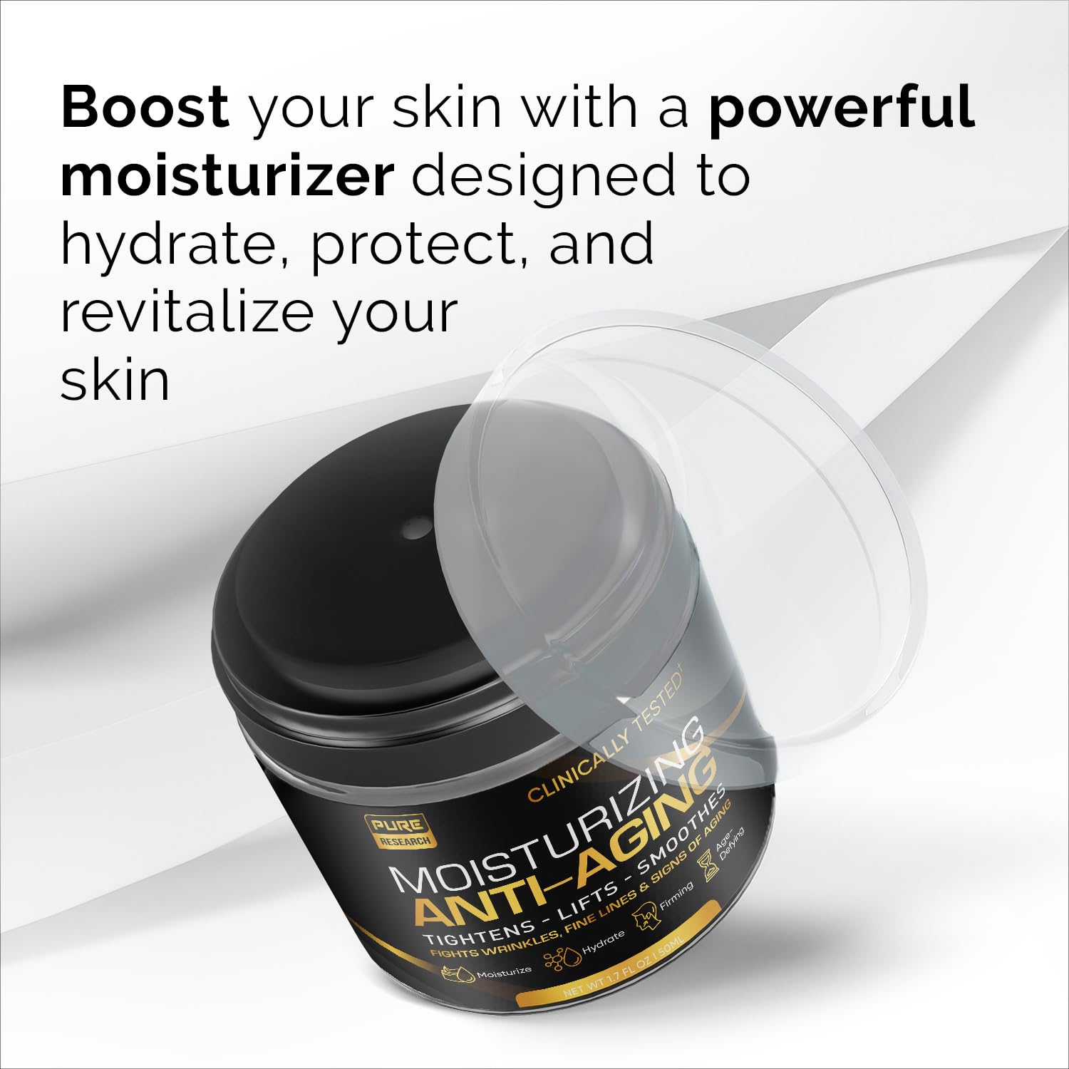 Pure Research crema hombre hidratación de 8 horas para piel suave