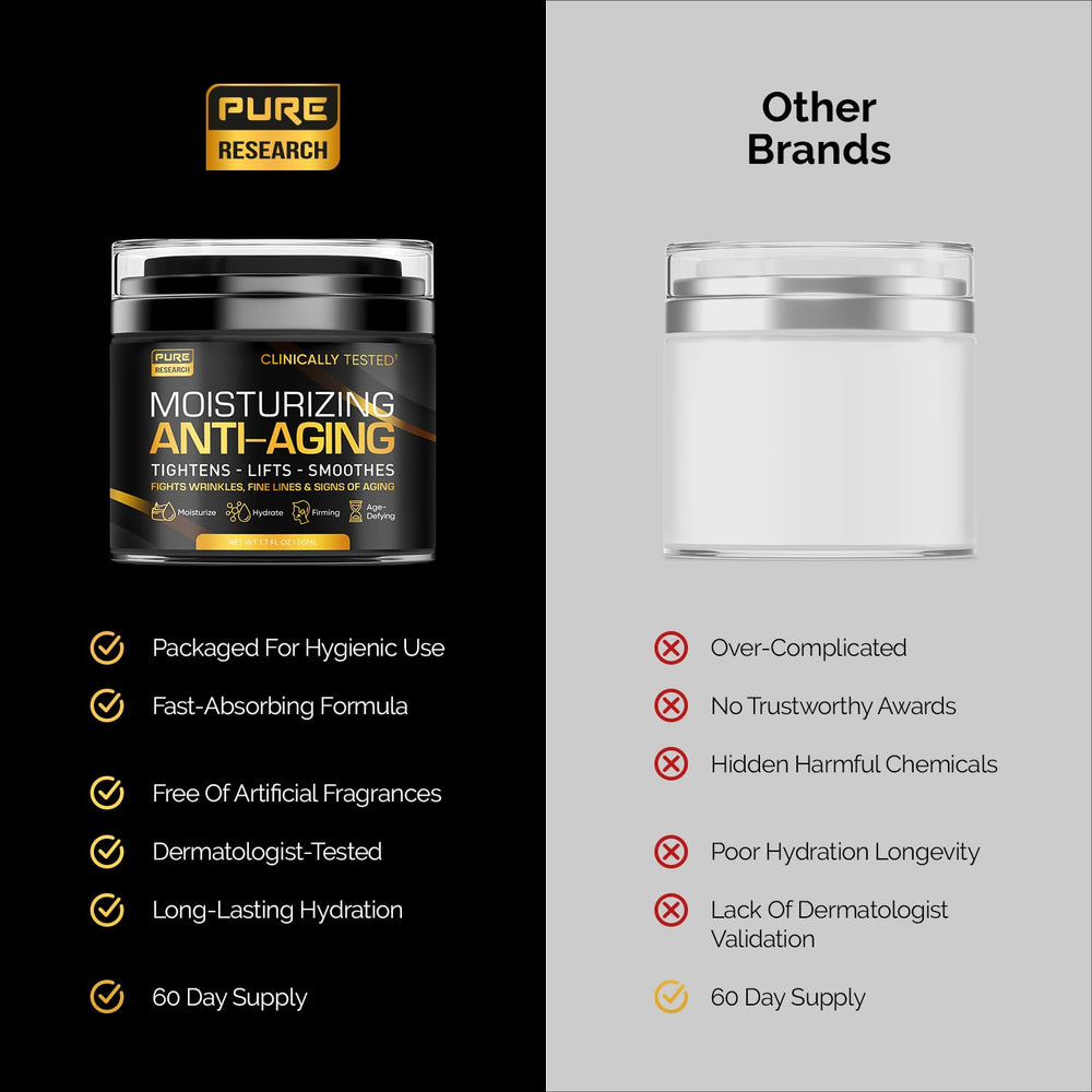 Pure Research crema hombre uso diario dia y noche para cuidado facial