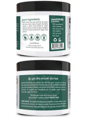 PureSCRUBS cuchara de madera para dosificar el exfoliante con facilidad.