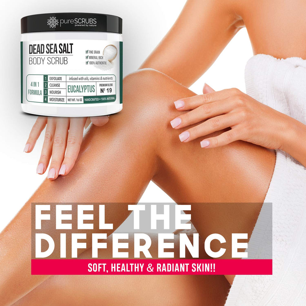 PureSCRUBS set premium de exfoliantes con aroma a eucalipto para cuidado diario.