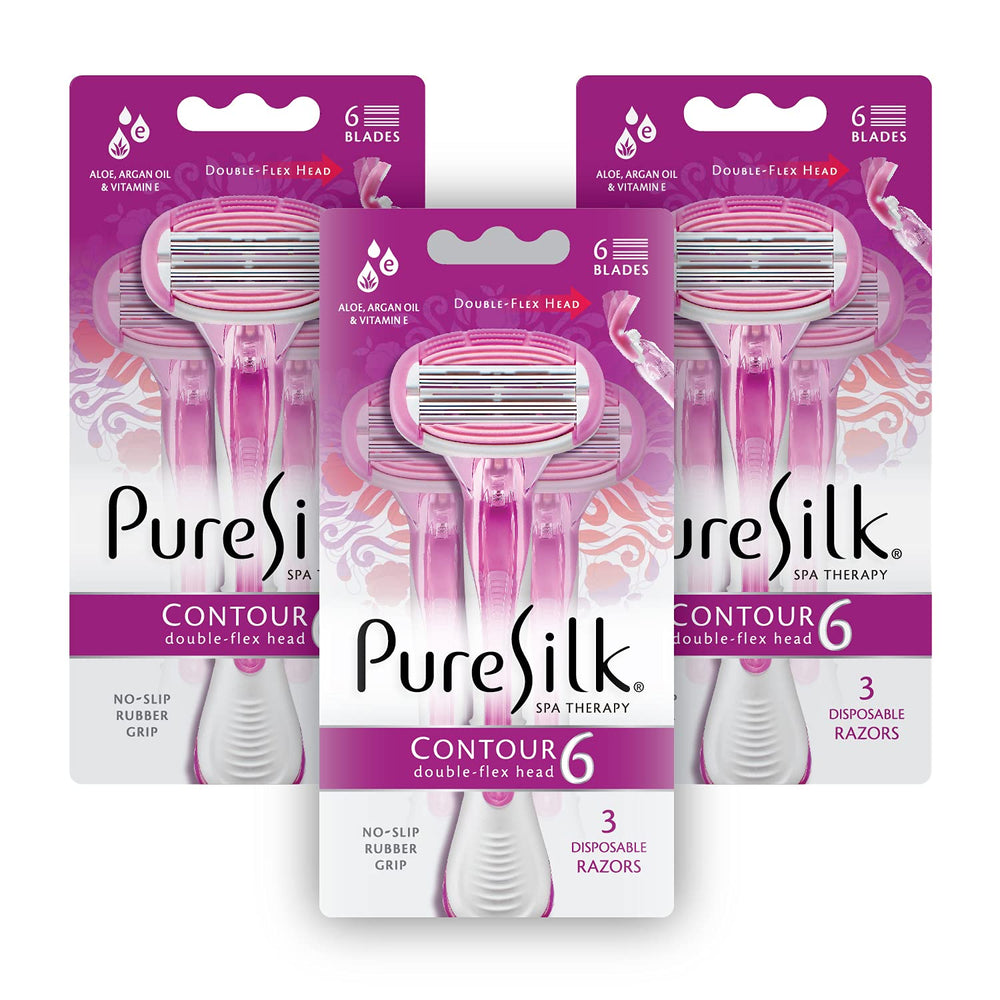 Pure Silk Contour 6, mango ergonómico para control seguro durante el afeitado.