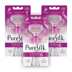 Pure Silk Contour 6, mango ergonómico para control seguro durante el afeitado.