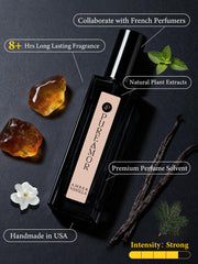 PUREAMOR Amber Vanilla: rociador portatil para viajes, evita derrames.