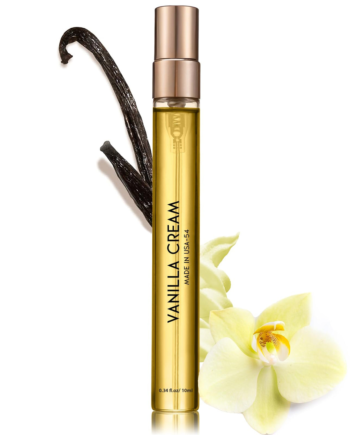 PUREAMOR vainilla crema, envase de 10 ml, ideal para llevar en el bolso.