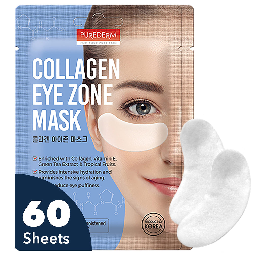 Parche ocular Purederm Deluxe con colágeno para hidratación suave.