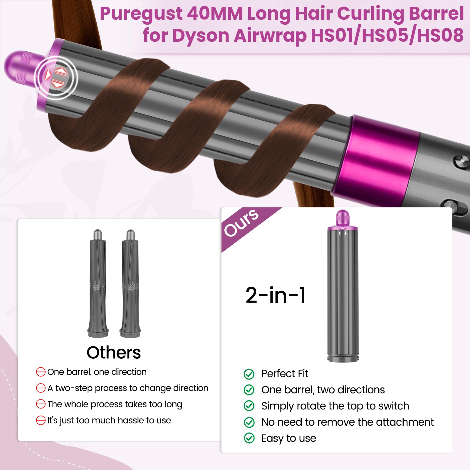 Envoltura automática PUREGUST envuelve el cabello para resultados consistentes.