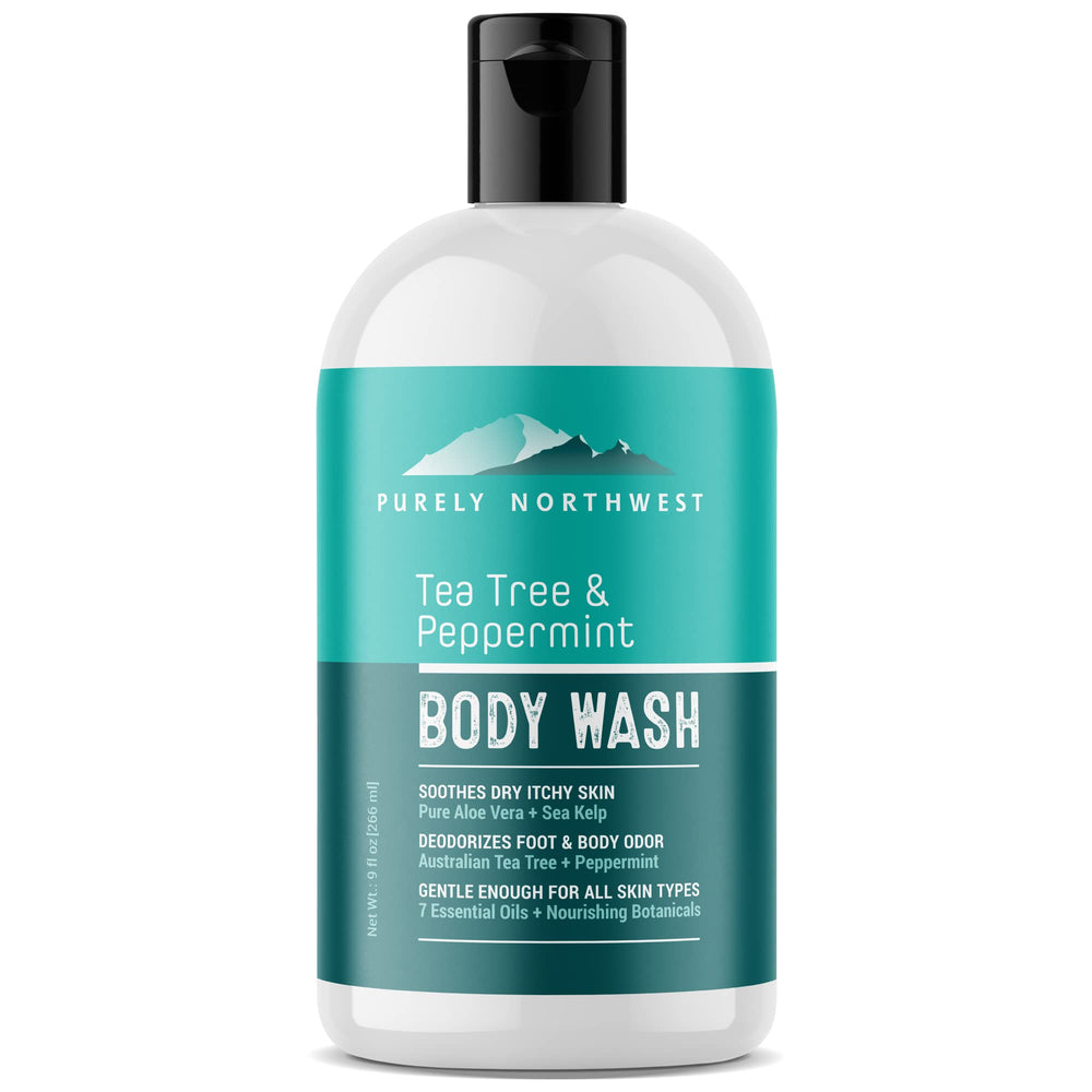 Purely Northwest gel de árbol de té en botella, limpieza suave para piel sensible