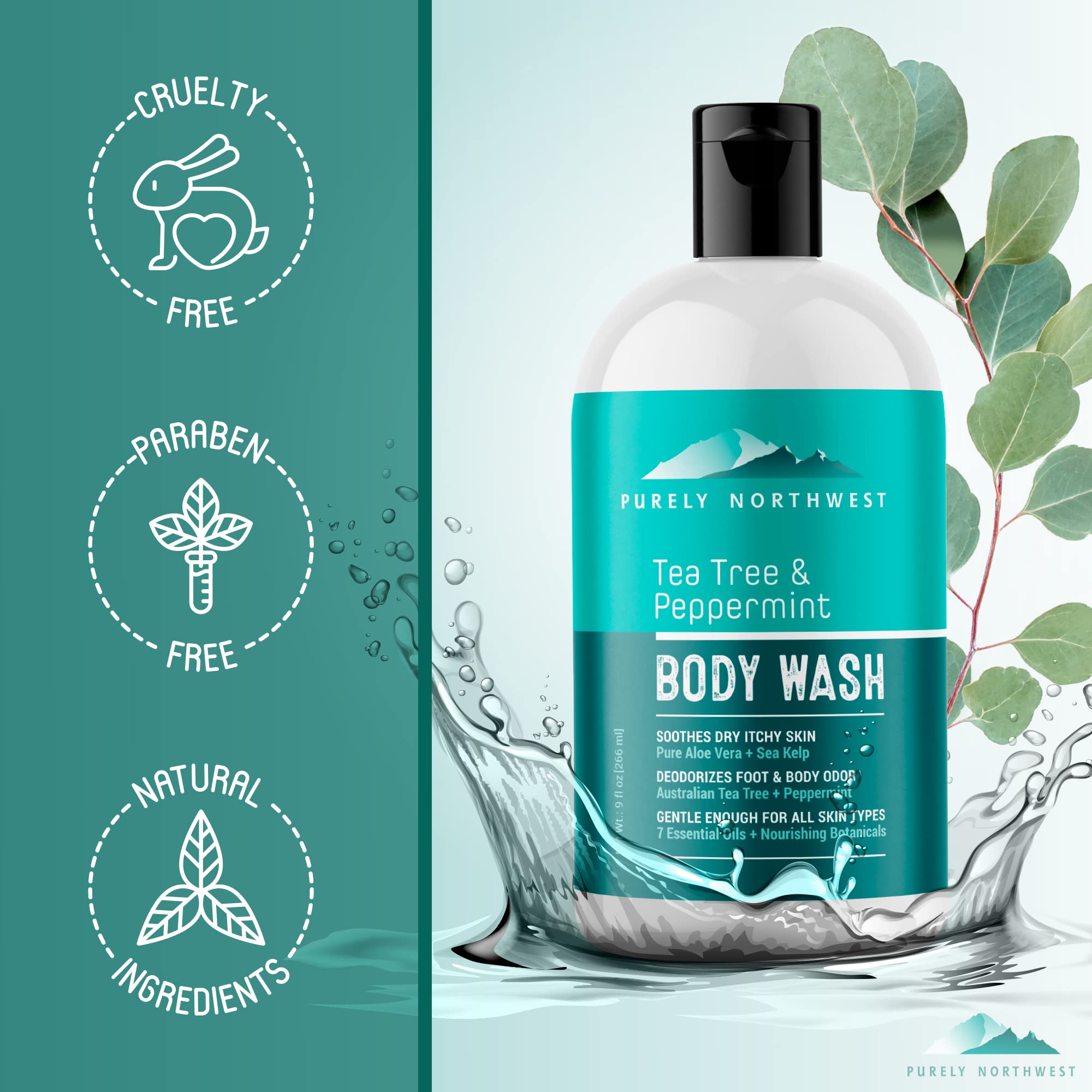 Purely Northwest gel de árbol de té, libre de crueldad y elaborado en EE. UU.