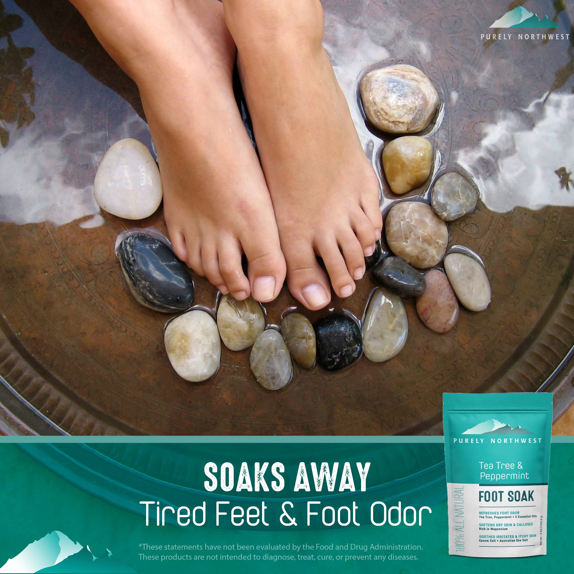 Purely Northwest olor-del-pie, reduce olor y mantiene frescura.