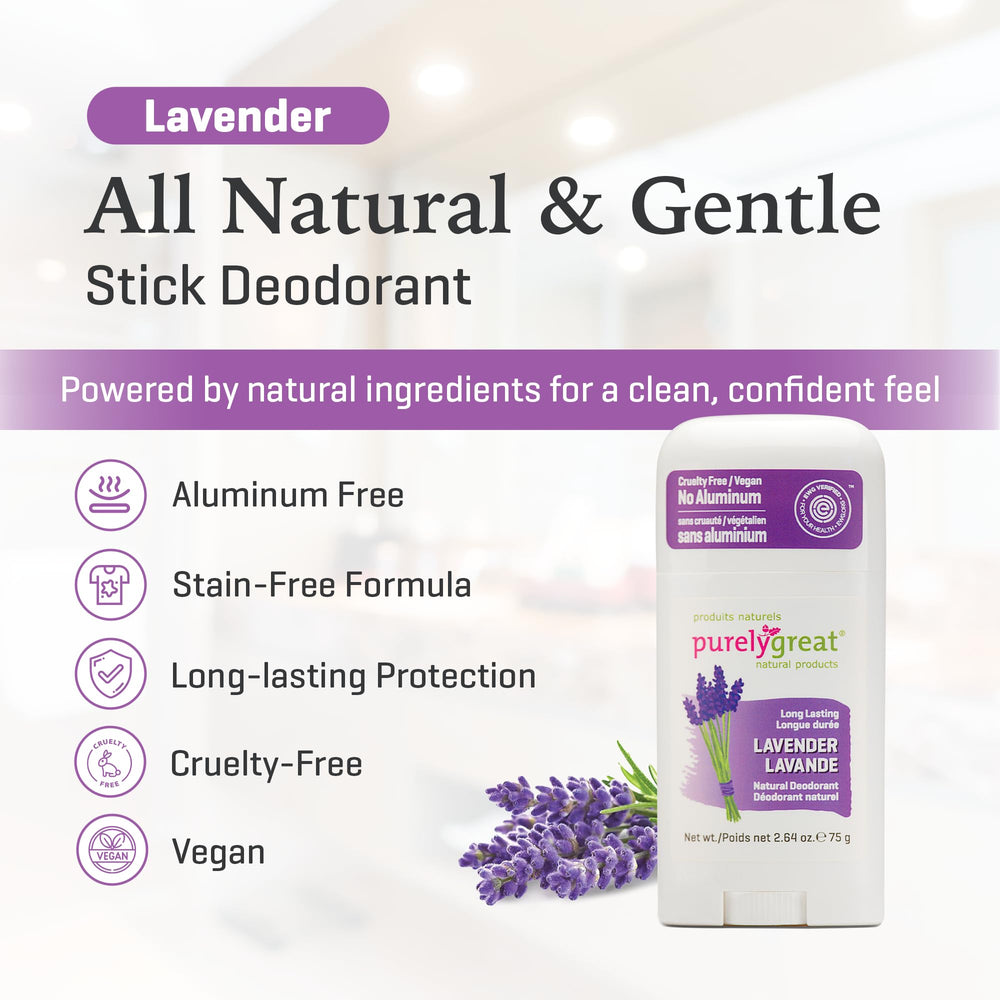 Purelygreat desodorante lavanda: aroma suave para frescura continua