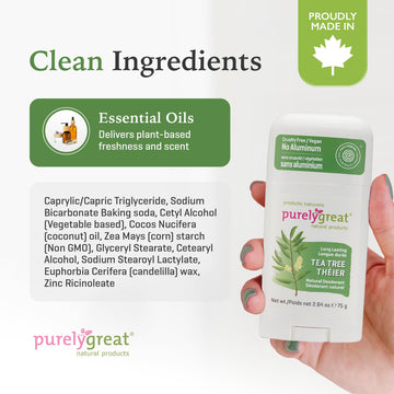 Purelygreat desodorante de uso diario con aroma suave y frescura.