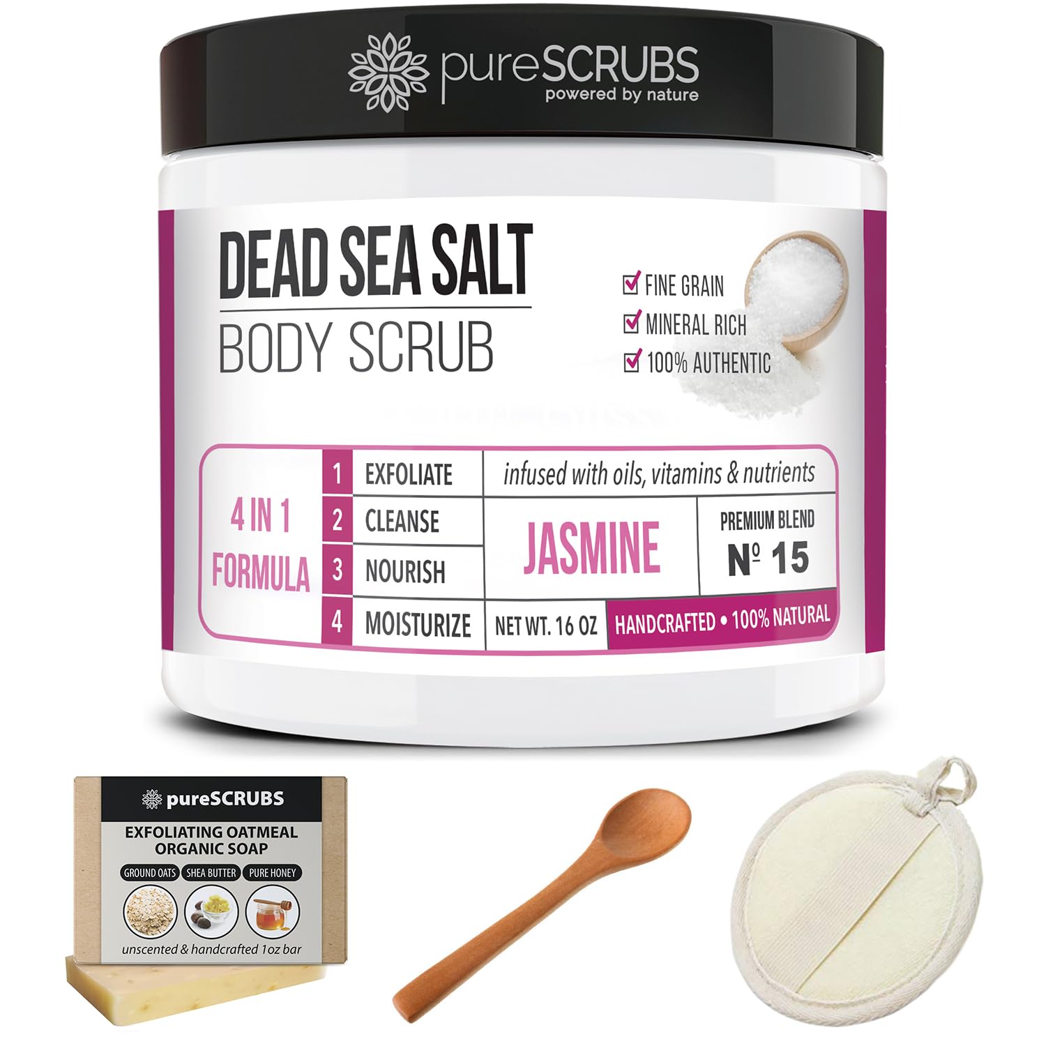 Rituel soin corps purSCRUBS pour peau souple après le bain.