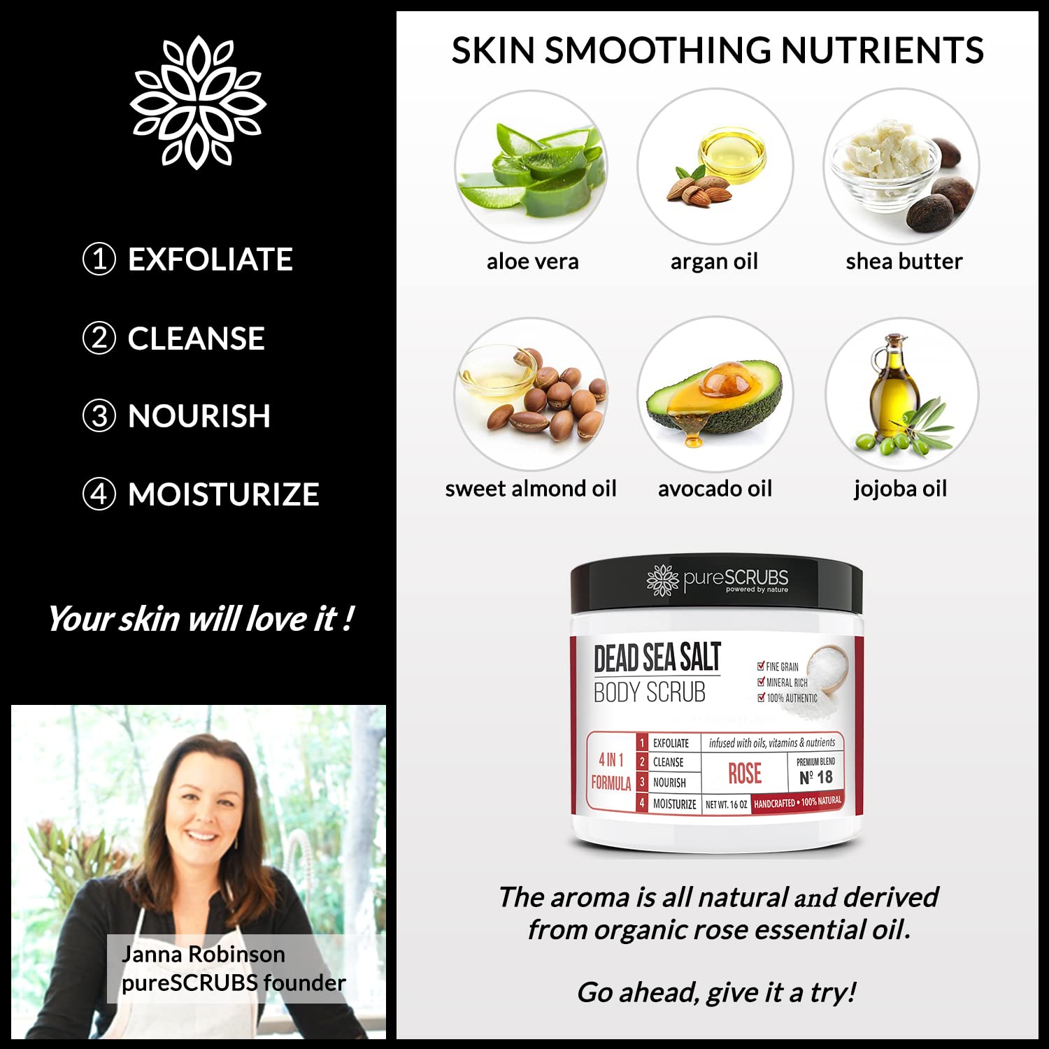 Cristales de sal del Mar Muerto en primer plano para exfoliar ligeramente