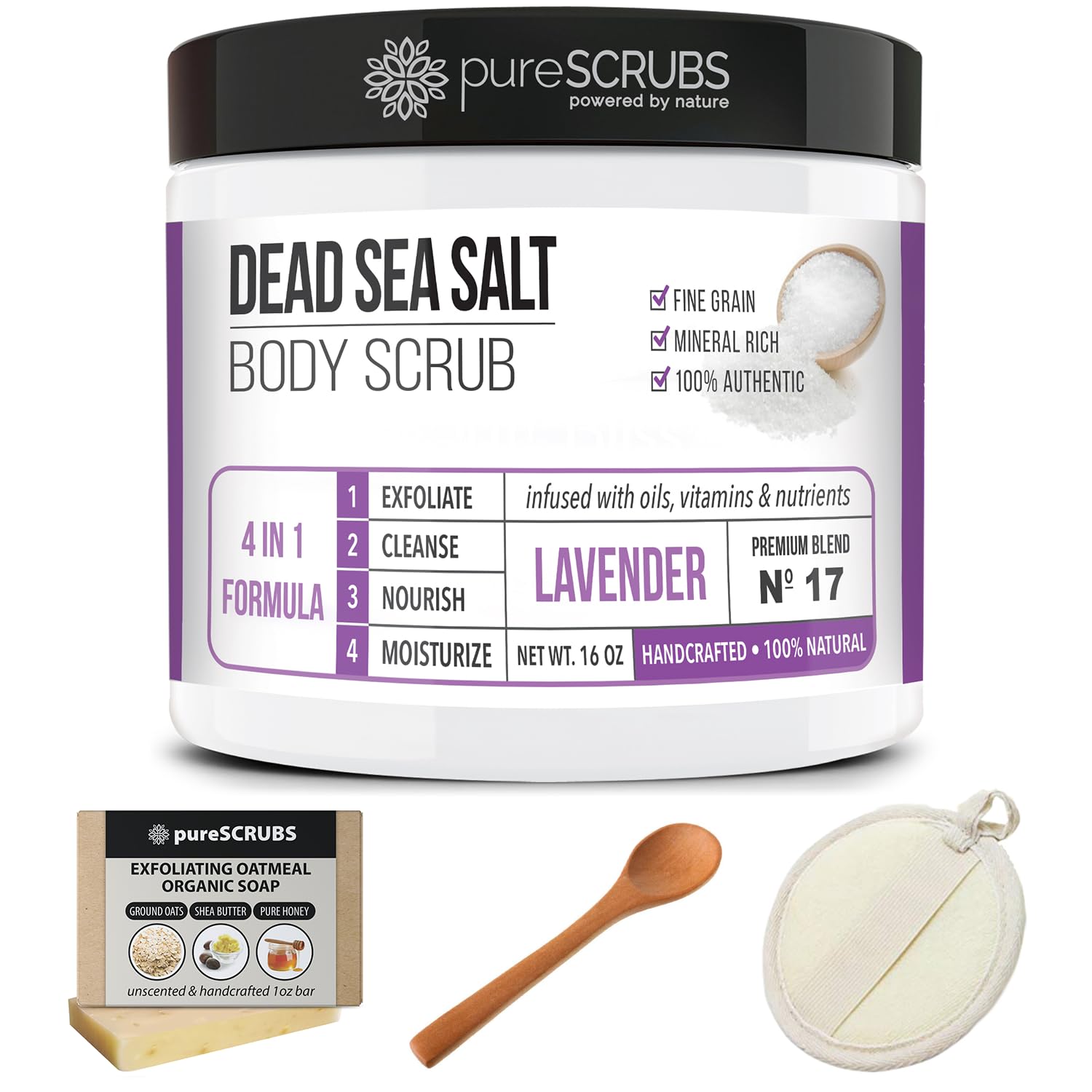 pureSCRUBS Lavanda: textura suave de la piel tras el uso.