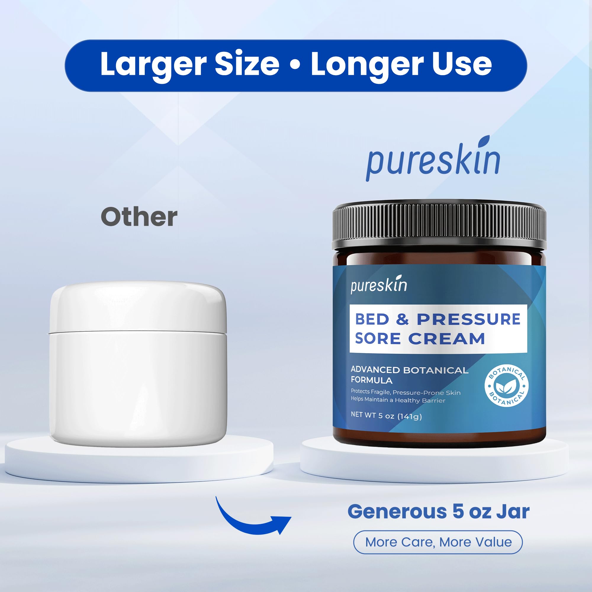 PURESKIN Presentación de 141 g, valor conveniente para cuidado continuo.
