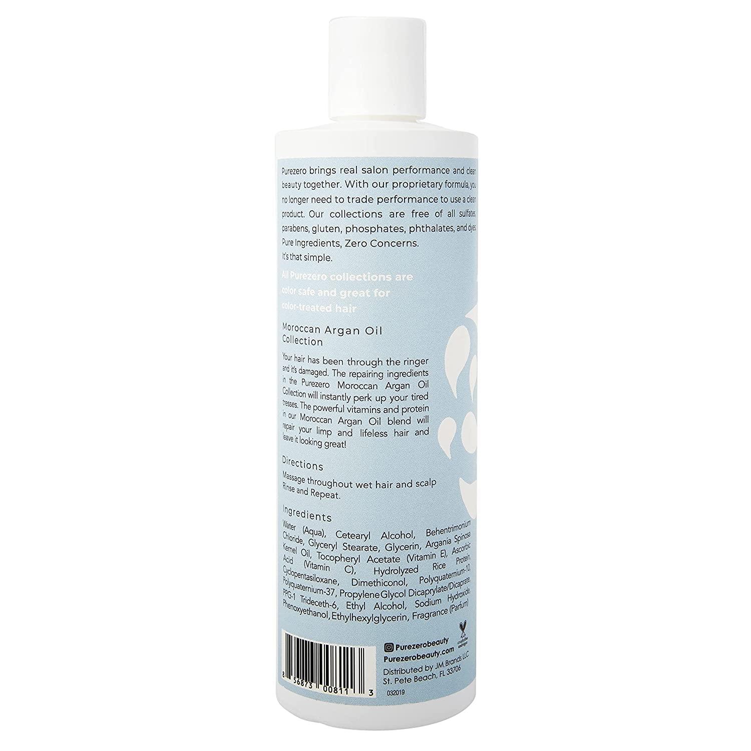 Purezero brillo mejorado en el cabello tras el lavado.