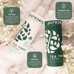 Purezero etiqueta sin sulfatos en envase; enfatiza limpieza de ingredientes.
