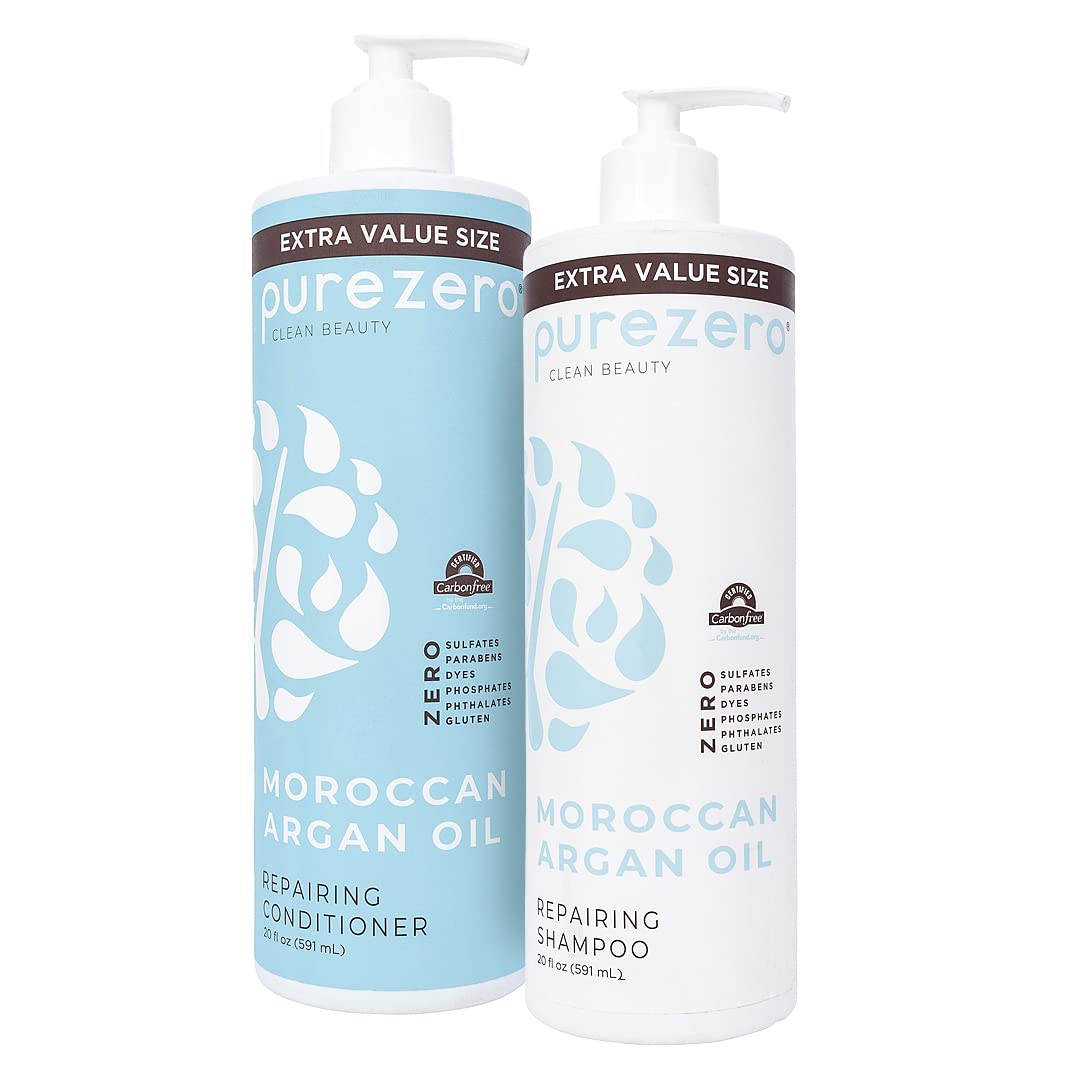 Purezero shampoo argán marroquí, brillo suave y reparación para el cabello.