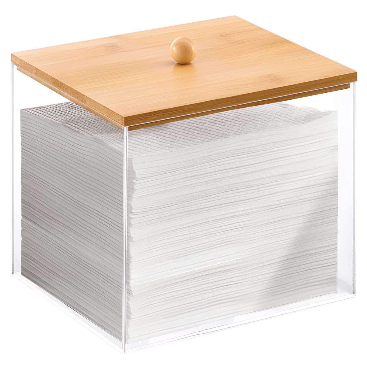 Puricon portatodo acrílico con tapa de madera, visibilidad para reabastecer