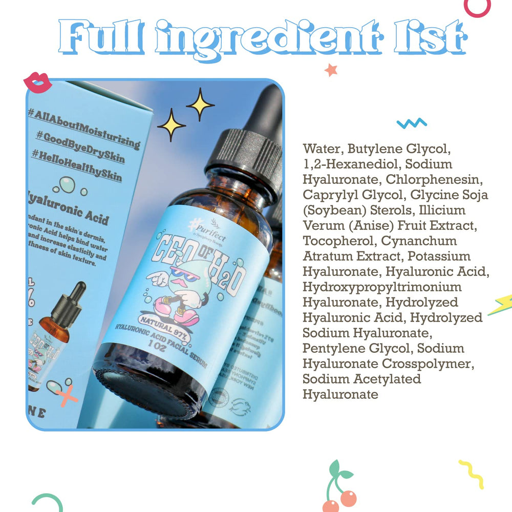 Purifect CEO de H2O: frasco con vitamina E para hidratación y protección