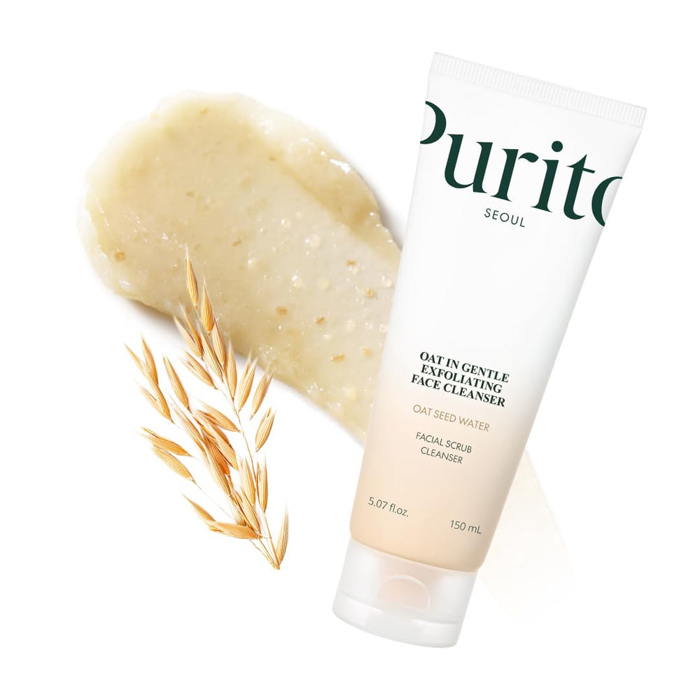 Purito exfoliante de avena, frontal, limpieza suave para piel sensible