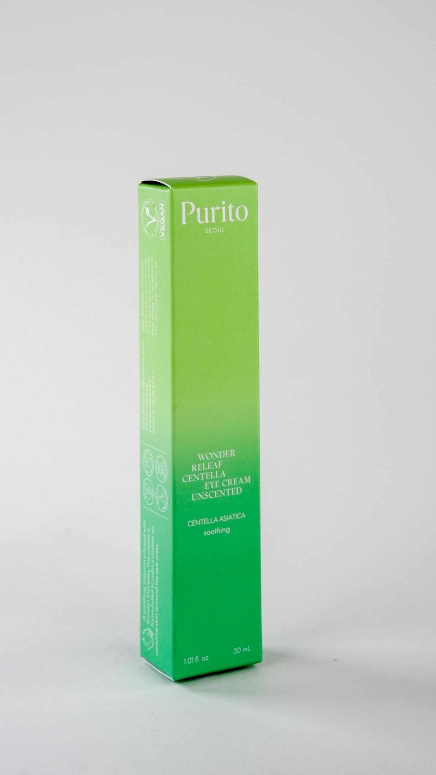Purito Centella sin fragancia, cuidado suave para piel sensible e irritada.